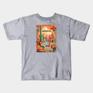 Vintage Travel Mexico Design Kids T-Shirt